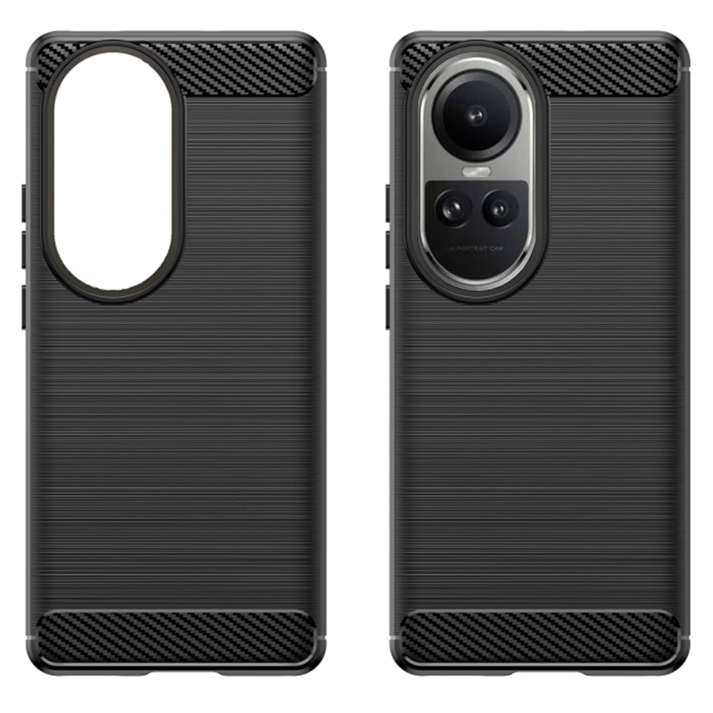 Custodia per Oppo Reno10 / Reno10 Pro, Techsuit, Carbonio, Nera