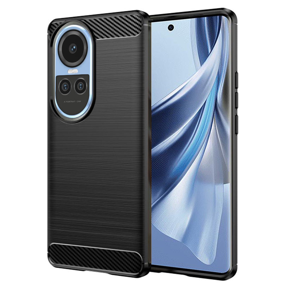 Custodia per Oppo Reno10 / Reno10 Pro, Techsuit, Carbonio, Nera