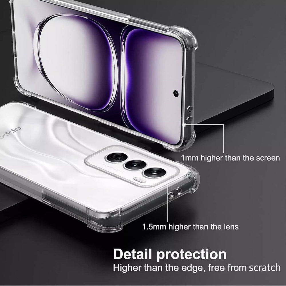 Custodia per Oppo Reno12, Techsuit, Shockproof Clear, Trasparente