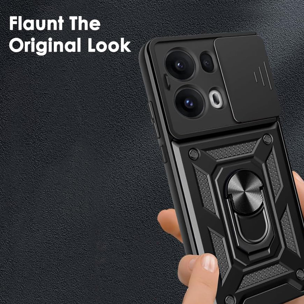Custodia per Oppo Reno13 Pro, Techsuit, CamShield, Nera