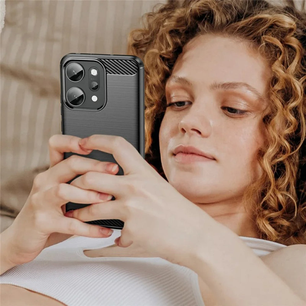 Custodia per Oppo Reno14 Pro, Techsuit, Carbonio, Nera
