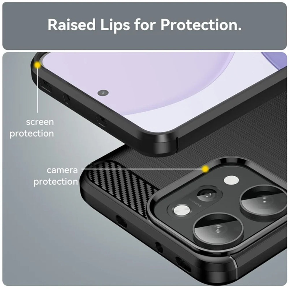 Custodia per Oppo Reno14 Pro, Techsuit, Carbonio, Nera