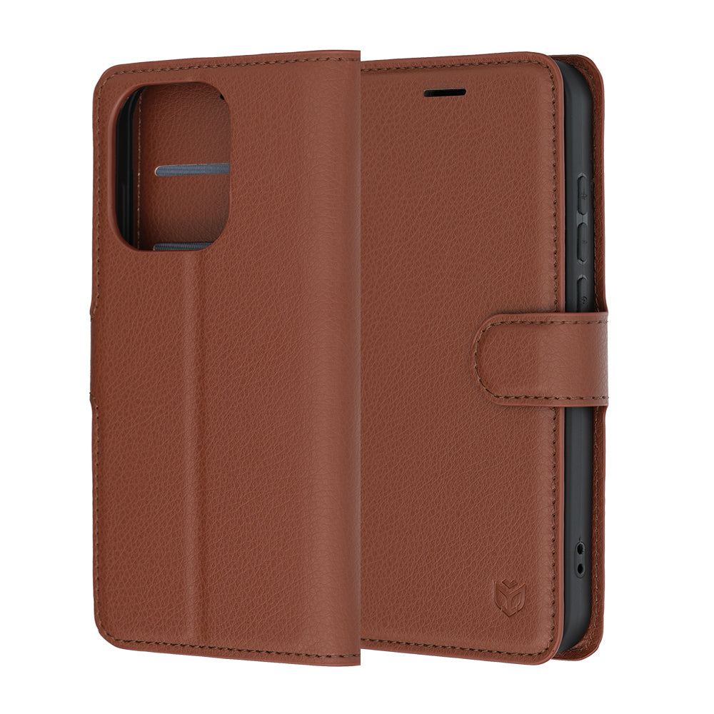 Custodia per Oppo Reno16 Pro, Techsuit, Leather Folio, Marrone