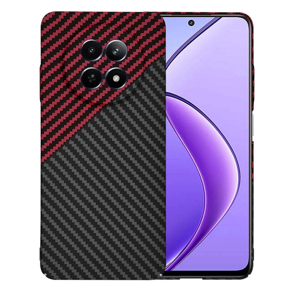 Custodia per Realme 12x / 12, Techsuit, Carbonite FiberShell, Nero Rosso