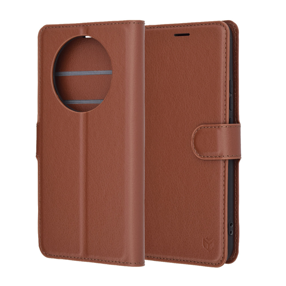 Custodia per Realme 14 Pro+, Techsuit, Leather Folio, Marrone