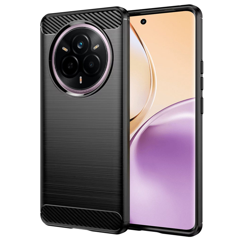 Custodia per Realme 14 Pro, Techsuit, Carbonio, Nera