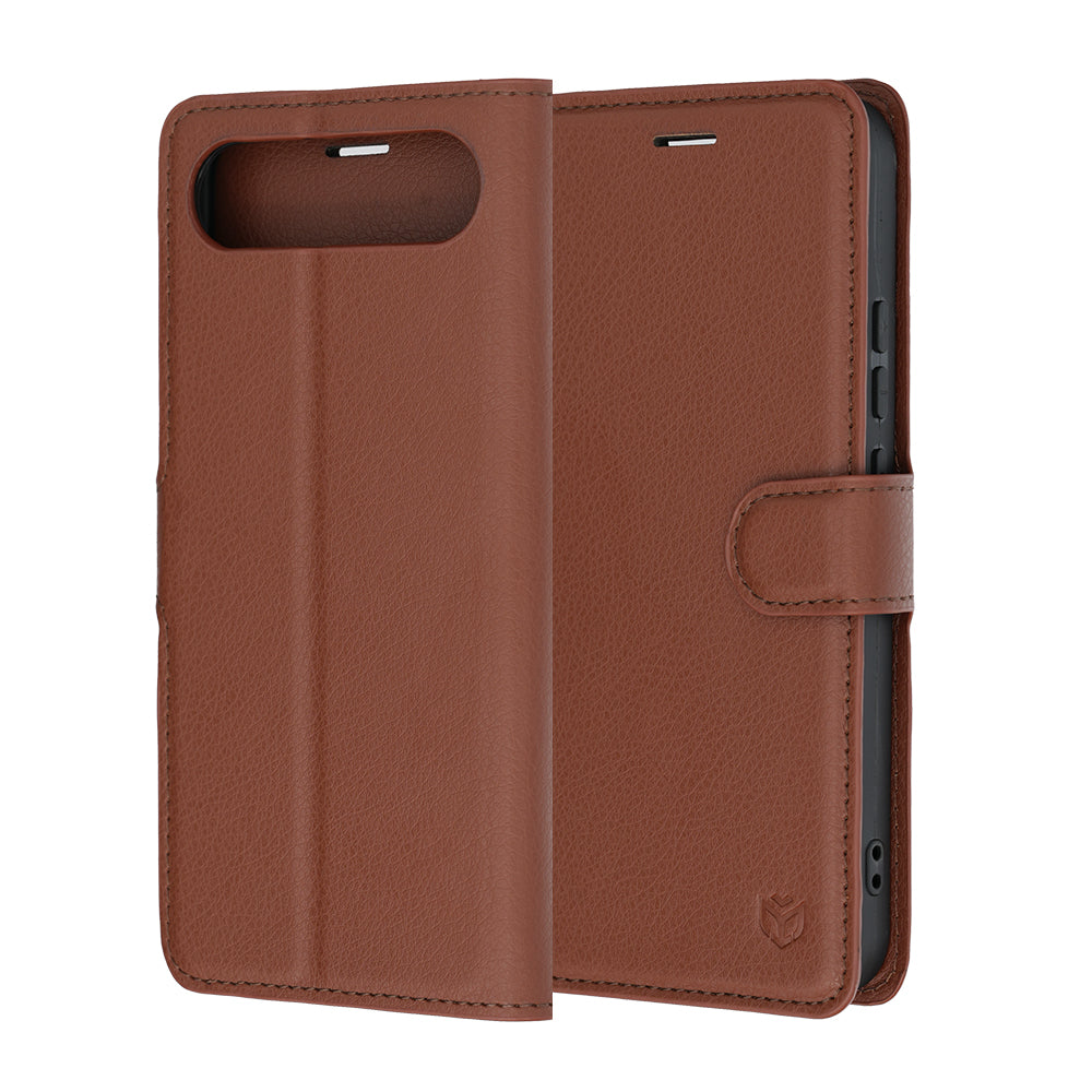 Custodia per Realme 16, Techsuit, Leather Folio, Marrone