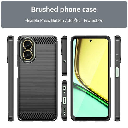 Coque pour Realme C67 4G, Techsuit, Carbone, Noire