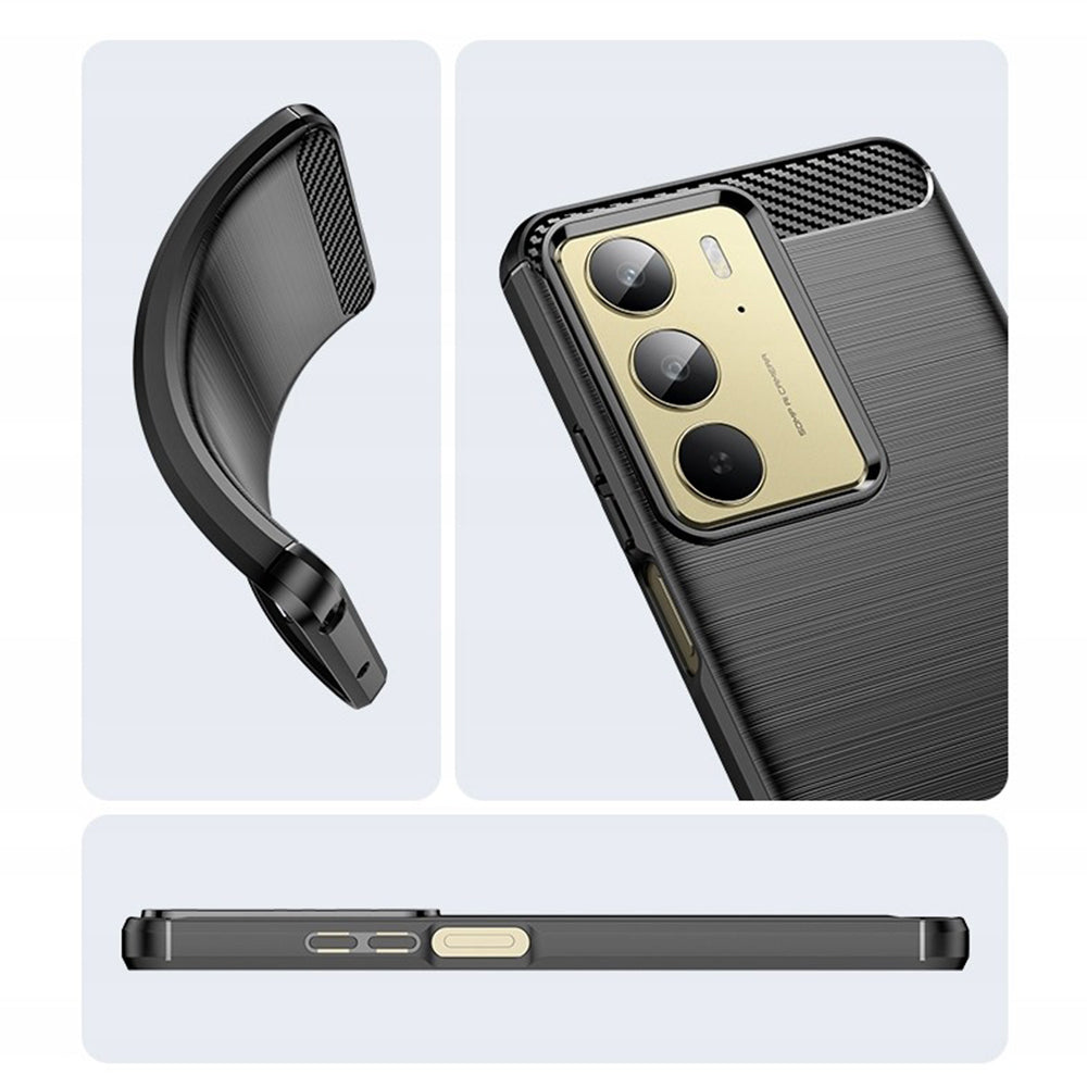 Custodia per Realme C75 5G / 14x, Techsuit, Carbonio, Nera