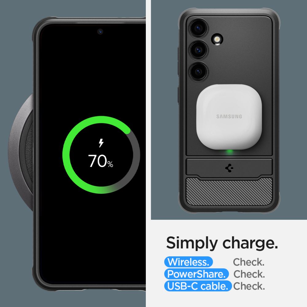 Custodia per Samsung Galaxy S24+ S926, Spigen, Rugged Armour, nera ACS07326