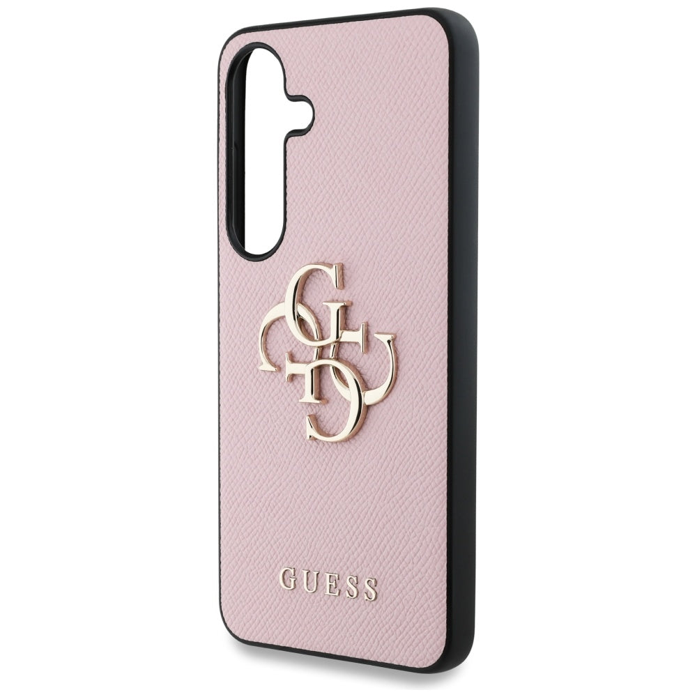 Étui pour Samsung Galaxy S25+ S936, Guess, 4G Grained Big and Classic Logo, Rose, Reconditionné