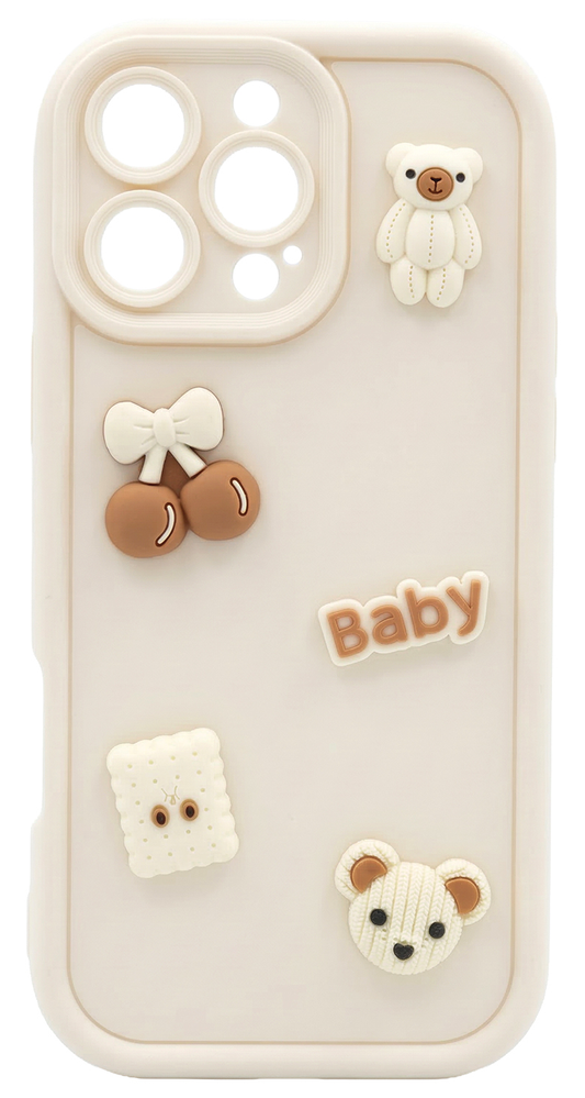 Custodia per Samsung Galaxy A17 5G, OEM, Ultra Trendy 3D Bear, Beige