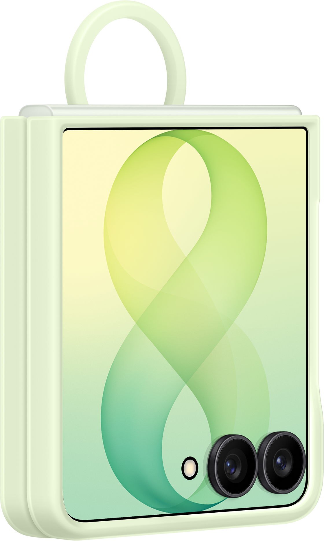 Custodia per Samsung Galaxy Z Flip8 F776, Silicone Ring Magnet, Verde EF-EF776CGEGWW