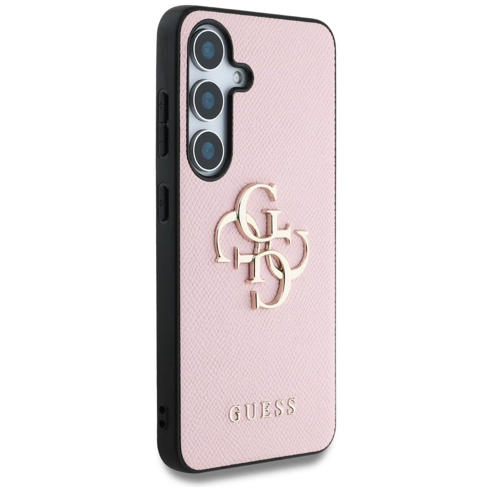Étui pour Samsung Galaxy S25+ S936, Guess, 4G Grained Big and Classic Logo, Rose, Reconditionné