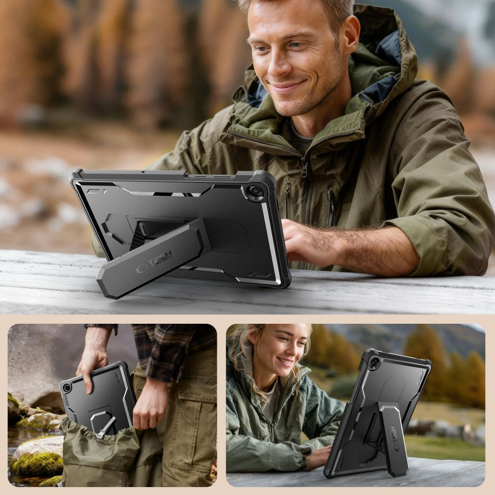 Custodia per Samsung Galaxy Tab A11+ / Tab A9+, Tech-Protect, Kevlar Pro, Nera