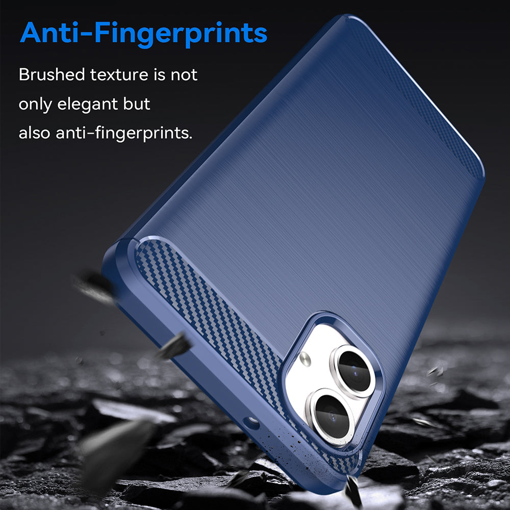 Custodia per Samsung Galaxy A06 A065, Techsuit, Carbonio, Blu