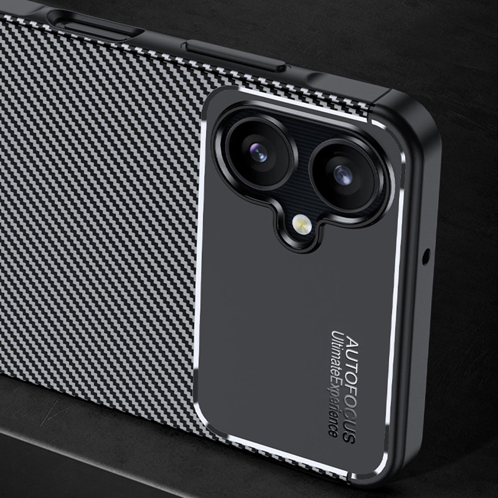 Custodia per Samsung Galaxy A06 A065, Techsuit, CarbonFiber, Nera