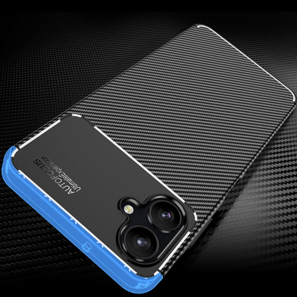 Custodia per Samsung Galaxy A06 A065, Techsuit, CarbonFiber, Nera