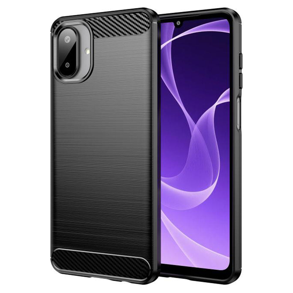 Custodia per Samsung Galaxy A07 4G A075, Techsuit, Carbonio, Nera