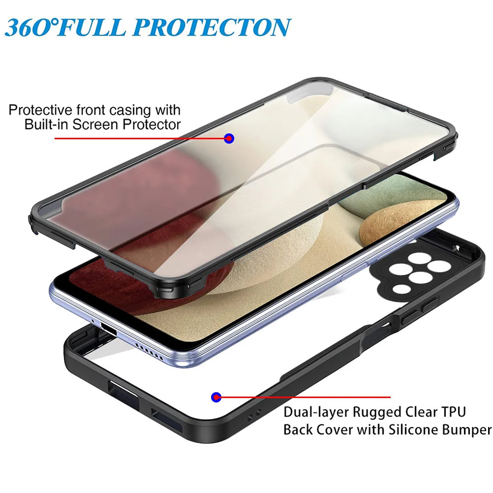 Coque pour Samsung Galaxy A12 A125, Techsuit, ColorVerse 360, Noire