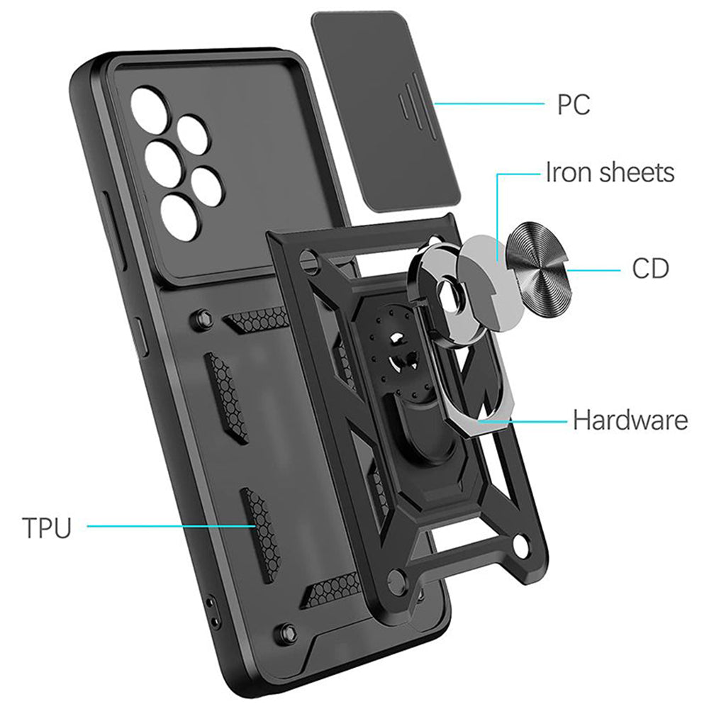 Custodia per Samsung Galaxy A13 A135, Techsuit, CamShield, Nera