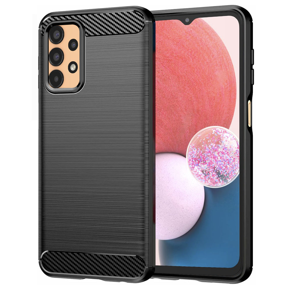Custodia per Samsung Galaxy A13 A135, Techsuit, Carbonio, Nera