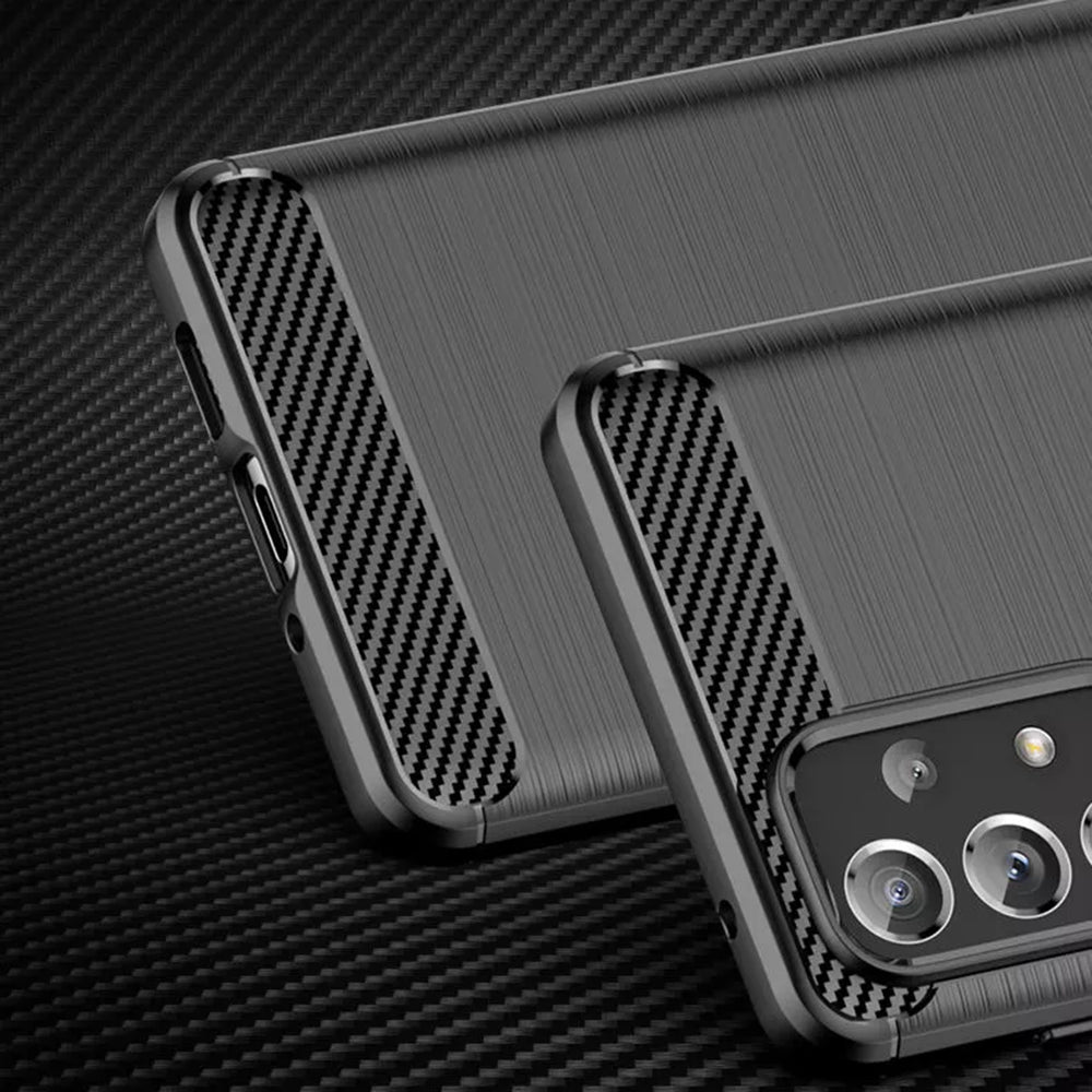 Custodia per Samsung Galaxy A13 A135, Techsuit, Carbonio, Nera