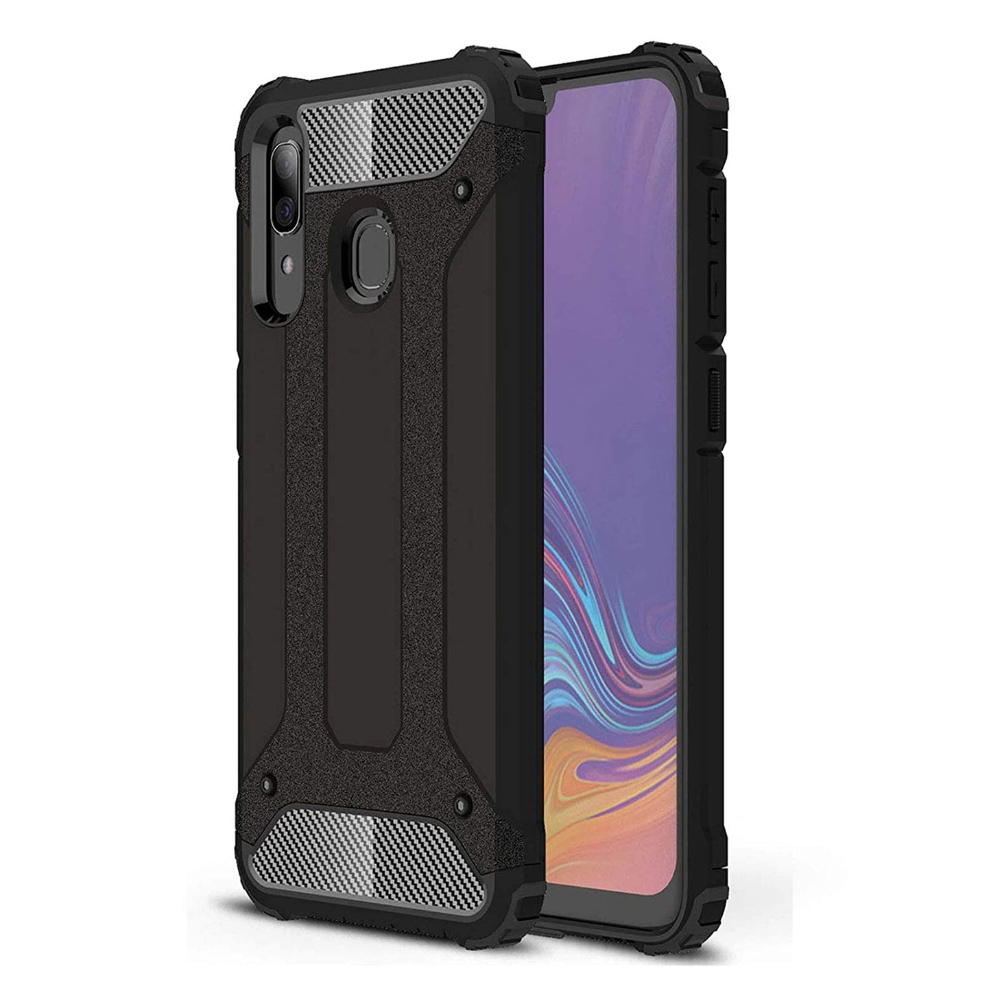 Coque pour Samsung Galaxy A20e A202, Techsuit, Hybrid Armor, Noire