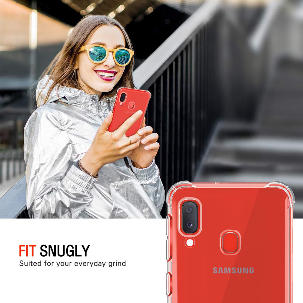 Custodia per Samsung Galaxy A20e A202, Techsuit, Shockproof Clear, Trasparente