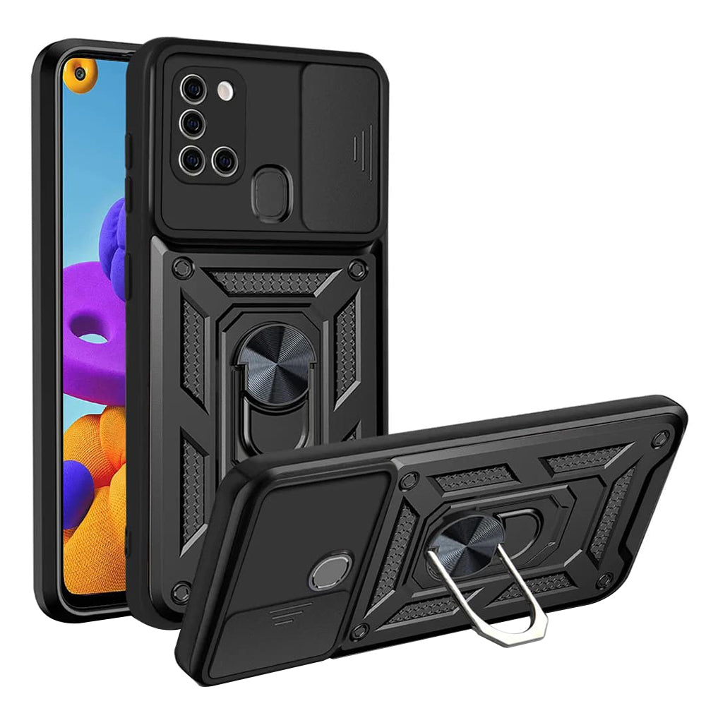 Custodia per Samsung Galaxy A21s A217, Techsuit, CamShield, Nera
