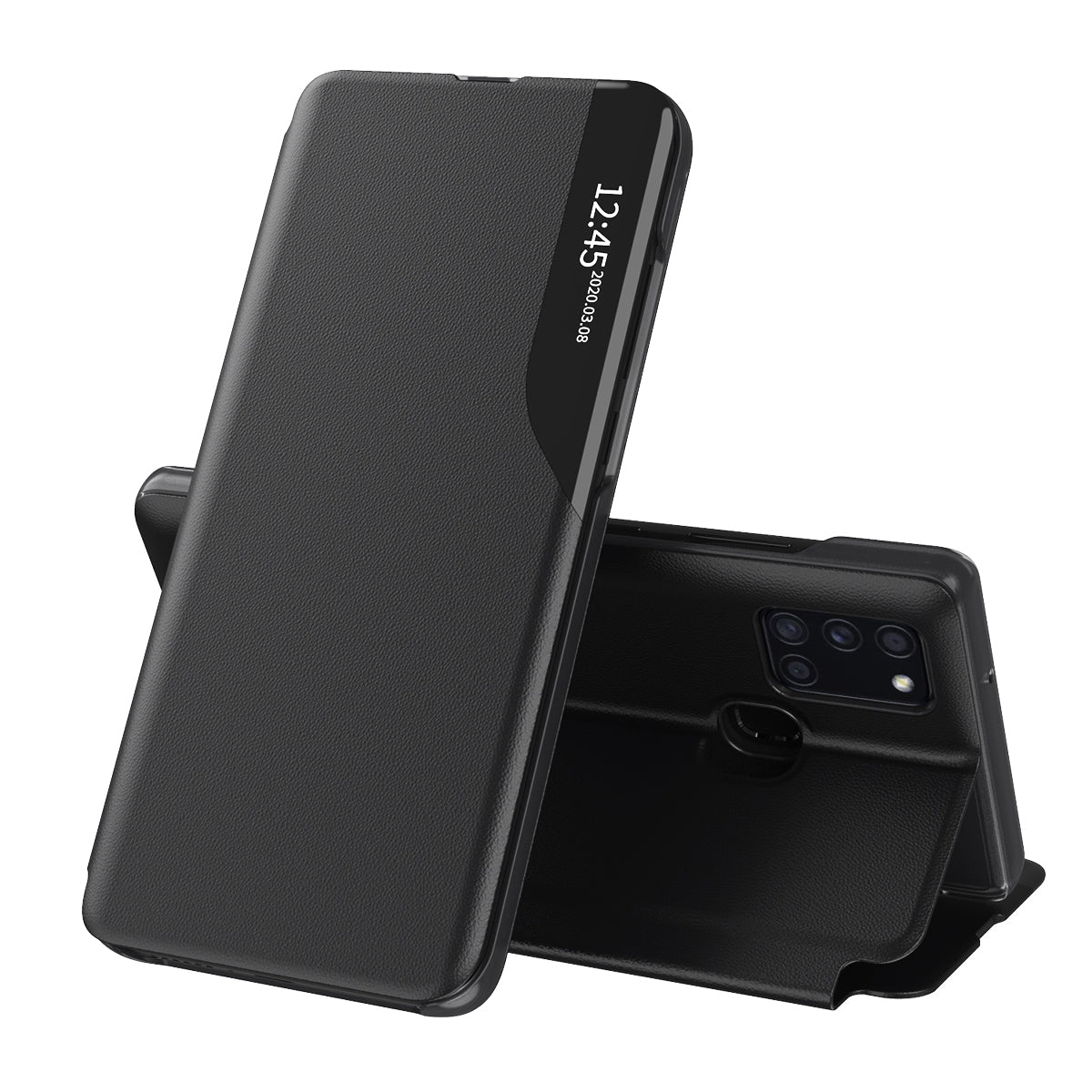 Custodia per Samsung Galaxy A21s A217, Techsuit, eFold, Nera