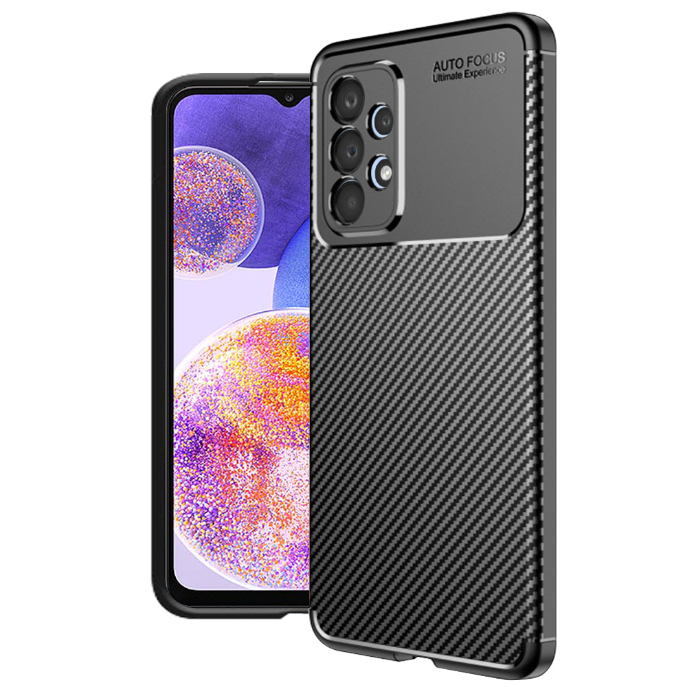 Custodia per Samsung Galaxy A23 5G A236 / A23 A235, Techsuit, CarbonFiber, Nera
