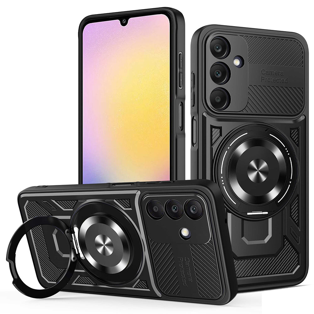 Custodia per Samsung Galaxy A25 A256, Techsuit, RuggedCam, Nera