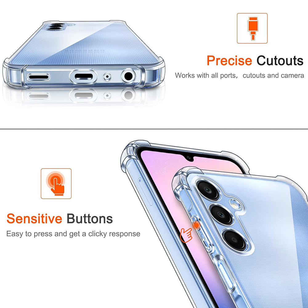 Custodia per Samsung Galaxy A25 A256, Techsuit, Shockproof Clear, Trasparente