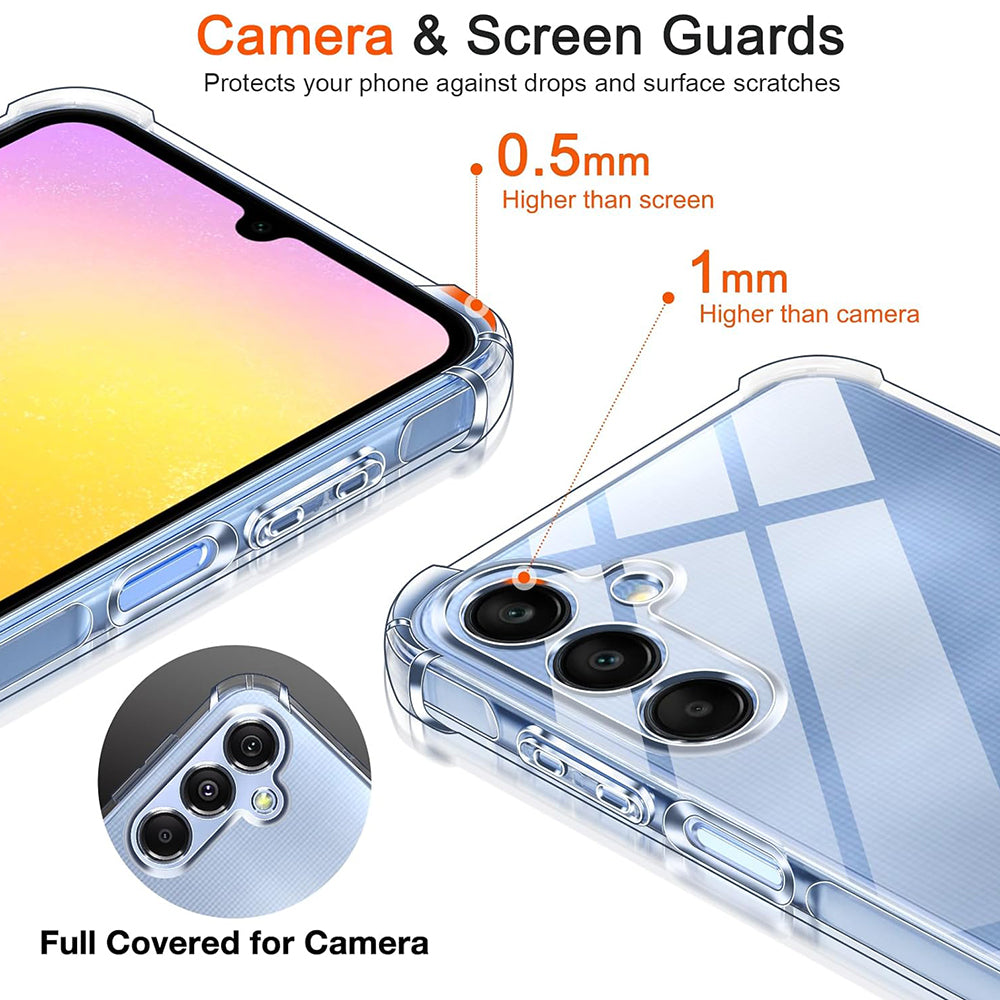 Custodia per Samsung Galaxy A25 A256, Techsuit, Shockproof Clear, Trasparente