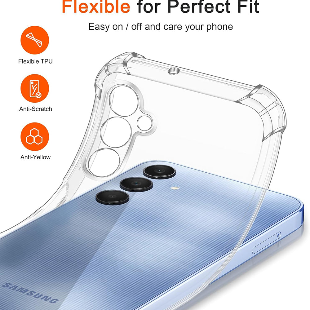Custodia per Samsung Galaxy A25 A256, Techsuit, Shockproof Clear, Trasparente