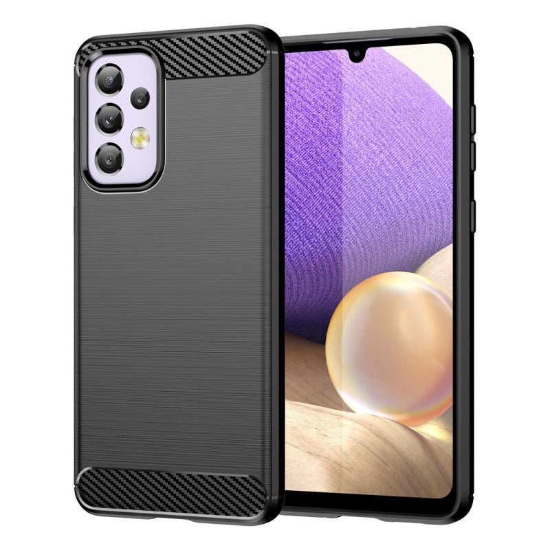 Custodia per Samsung Galaxy A32 5G A326, Techsuit, Carbonio, Nera