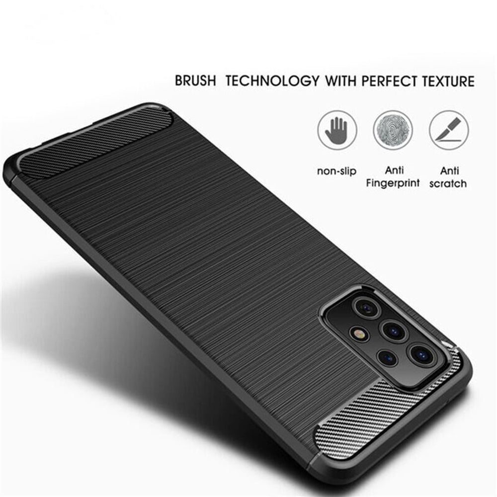 Custodia per Samsung Galaxy A32 5G A326, Techsuit, Carbonio, Nera