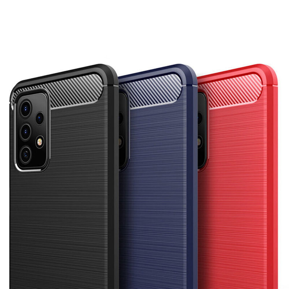 Custodia per Samsung Galaxy A32 5G A326, Techsuit, Carbonio, Nera