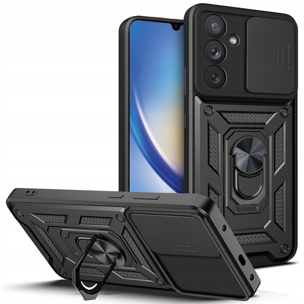 Custodia per Samsung Galaxy A34 A346, Techsuit, CamShield, Nera