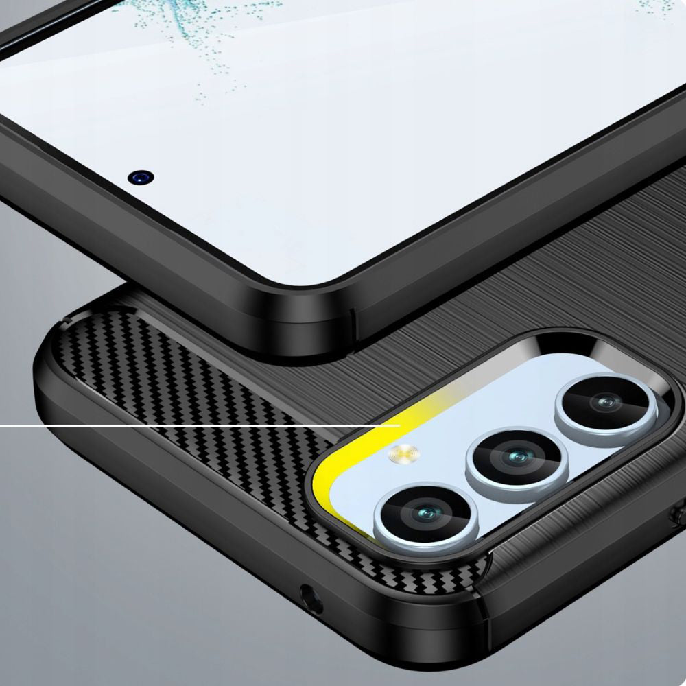 Custodia per Samsung Galaxy A34 A346, Techsuit, Carbonio, Nera