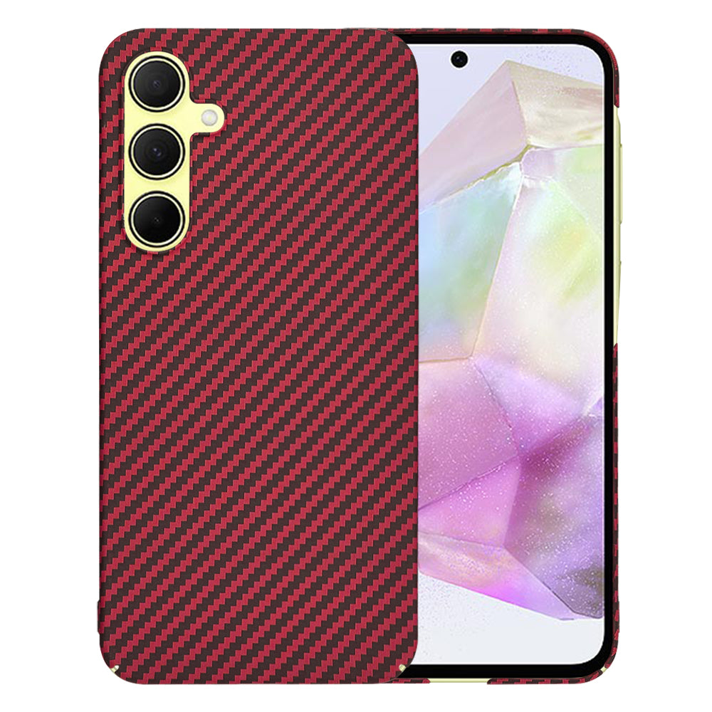 Custodia per Samsung Galaxy A35 5G A356, Techsuit, Carbonite FiberShell, Rossa