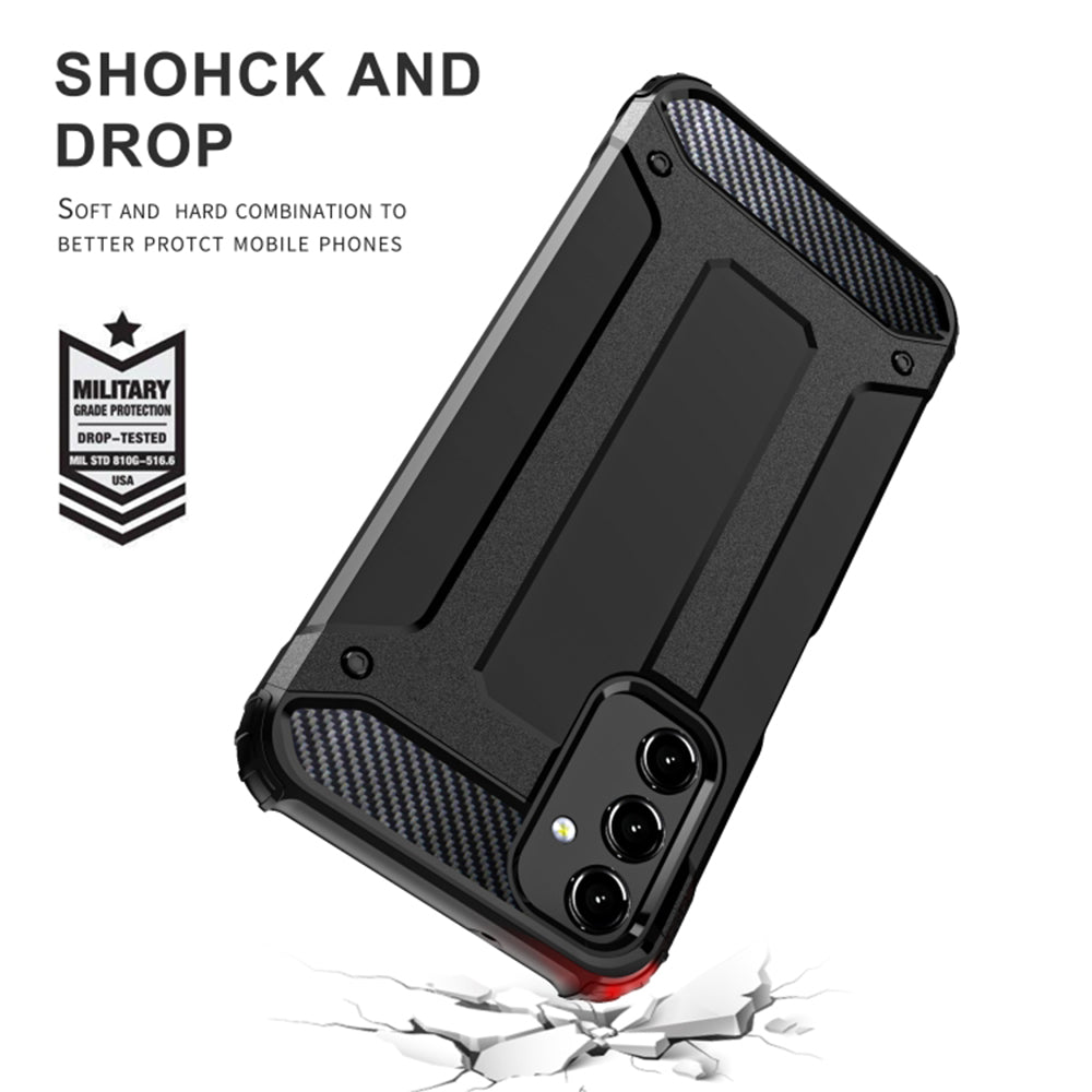 Custodia per Samsung Galaxy A35 5G A356, Techsuit, Hybrid Armor, Nera