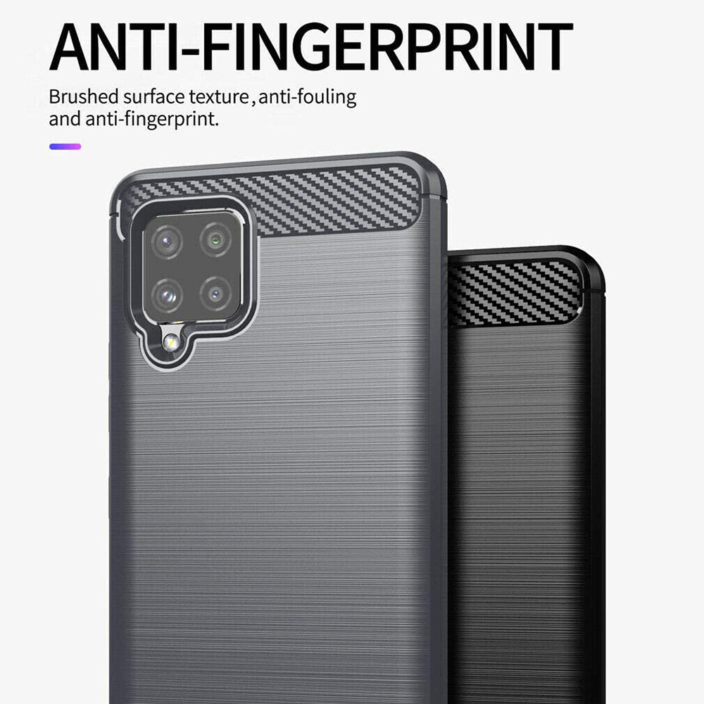 Custodia per Samsung Galaxy A42 5G A426, Techsuit, Carbonio, Nera
