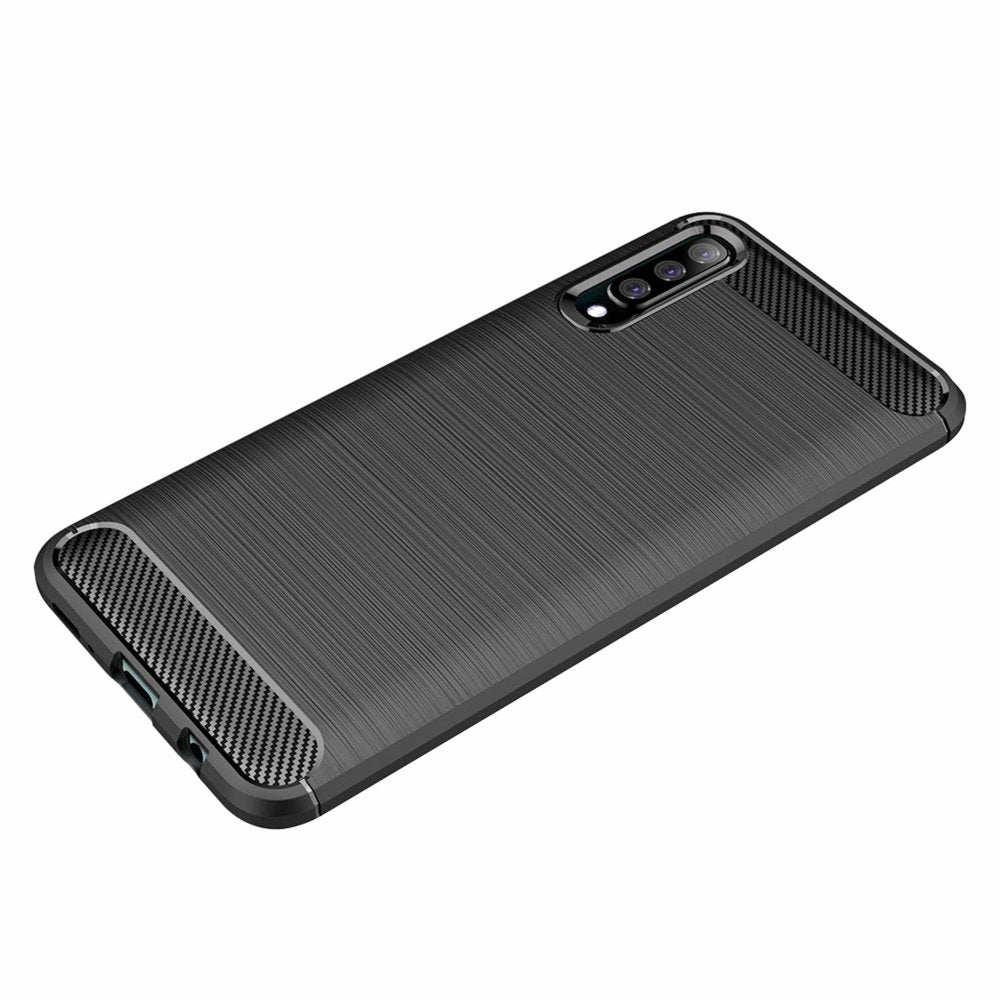 Custodia per Samsung Galaxy A50s A507 / A30s A307 / A50 A505, Techsuit, Carbonio, Nera