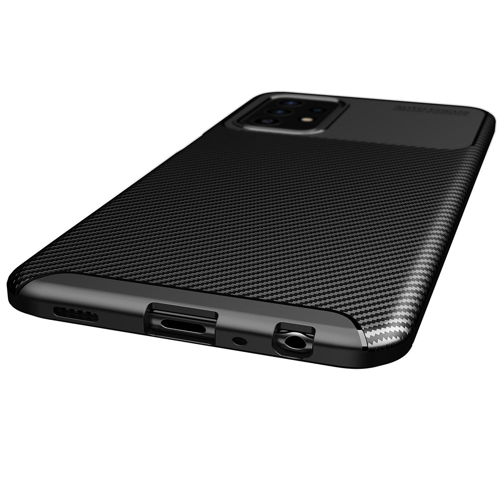 Custodia per Samsung Galaxy A52s 5G A528 / A52 5G A526 / A52 A525, Techsuit, CarbonFiber, Nera