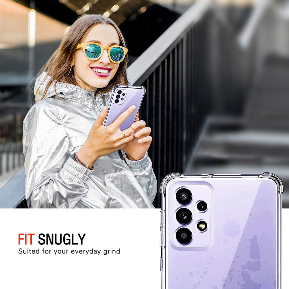Custodia per Samsung Galaxy A52s 5G A528 / A52 5G A526 / A52 A525, Techsuit, Shockproof Clear, Trasparente