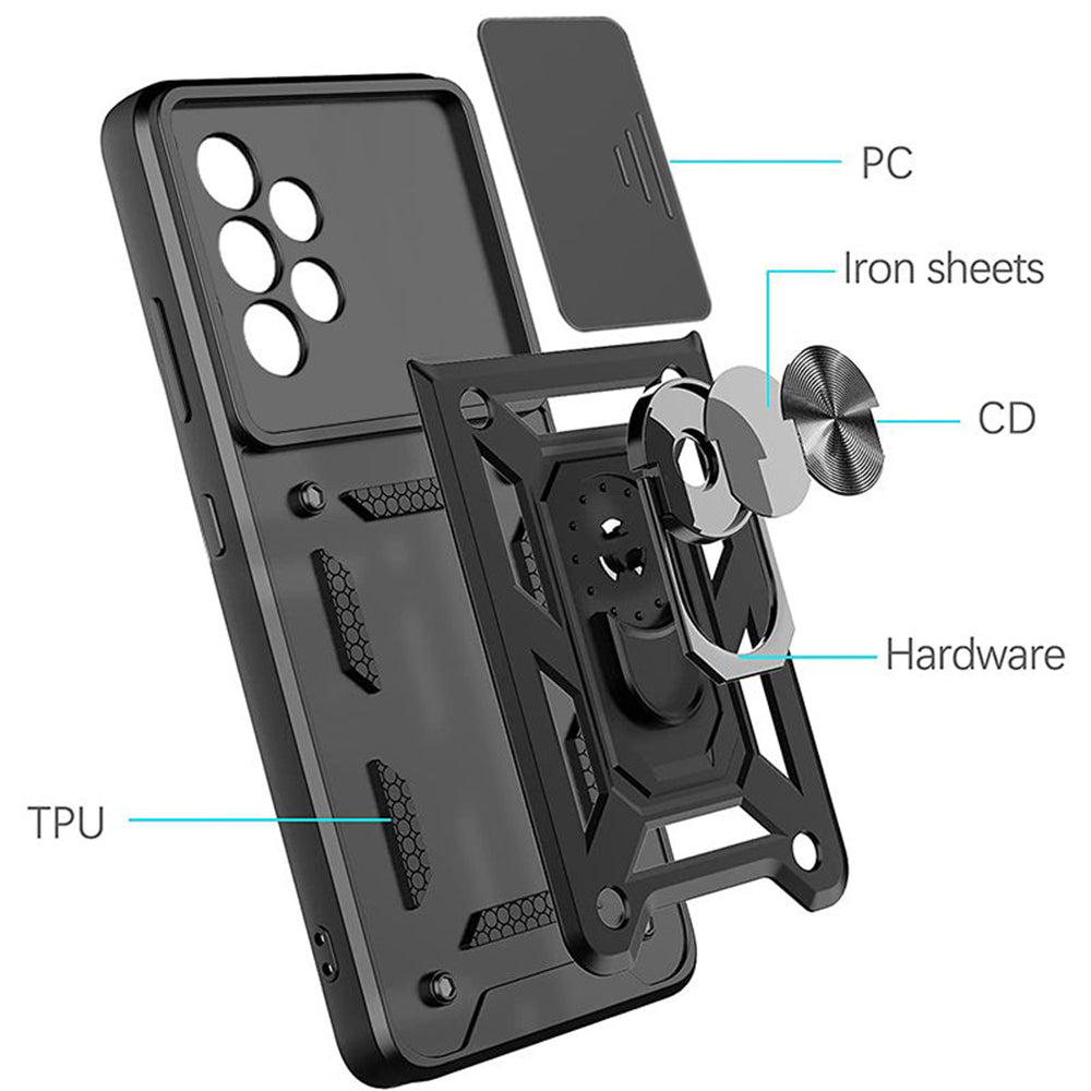 Custodia per Samsung Galaxy A53 5G A536, Techsuit, CamShield, Nera