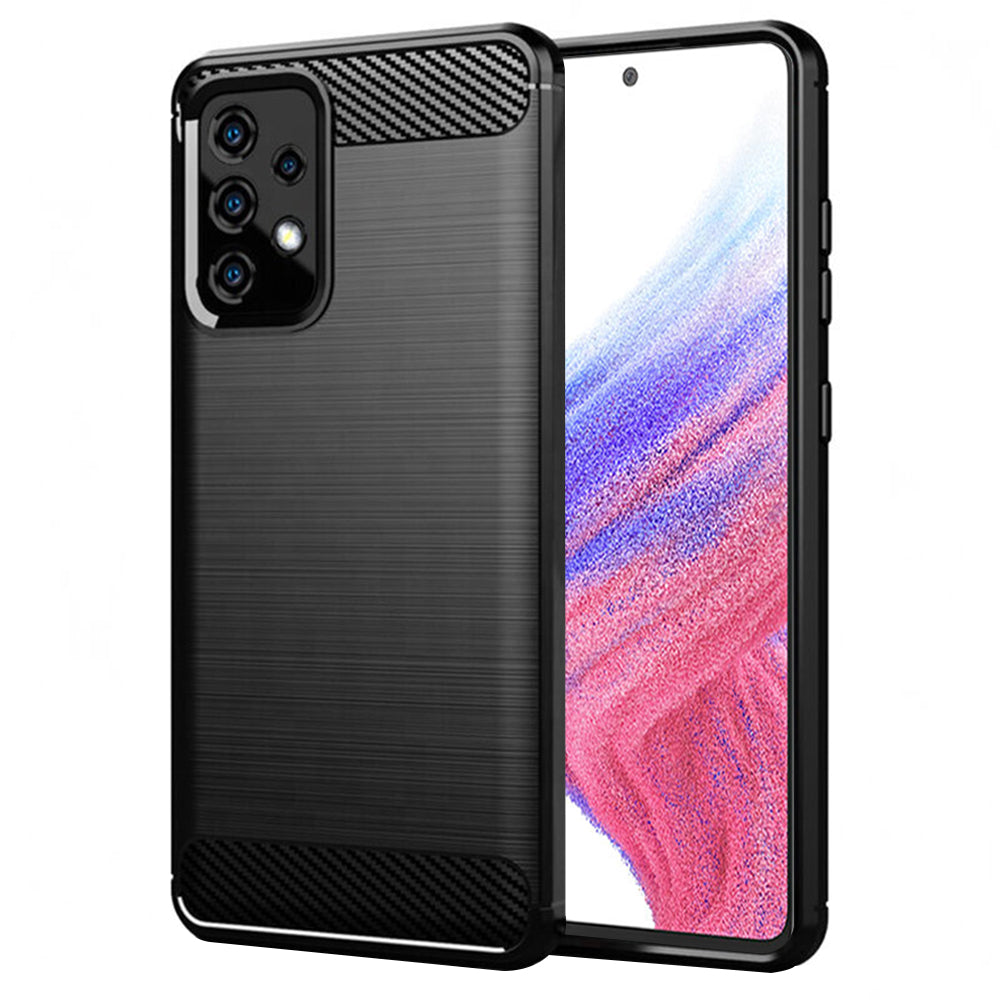Custodia per Samsung Galaxy A53 5G A536, Techsuit, Carbonio, Nera