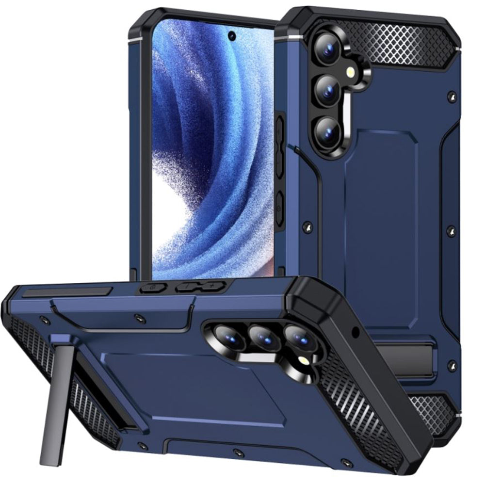 Custodia per Samsung Galaxy A54 A546, Techsuit, Hybrid Armor Kickstand, Blu
